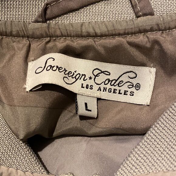 SOVEREIGN CODE LARGE LIGHT CAMO MILITARY GREEN BOMBER JACKET - Picture 7 of 8